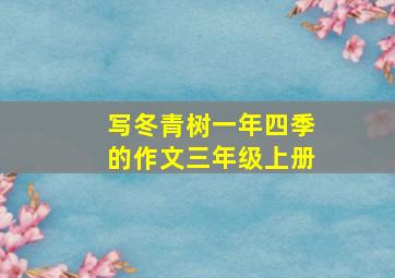 写冬青树一年四季的作文三年级上册