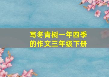 写冬青树一年四季的作文三年级下册