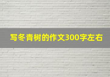 写冬青树的作文300字左右