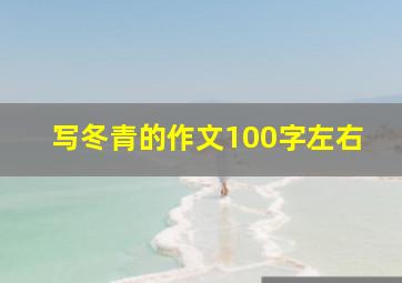 写冬青的作文100字左右