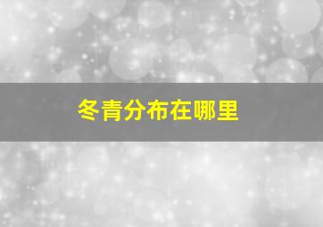 冬青分布在哪里