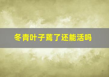 冬青叶子蔫了还能活吗