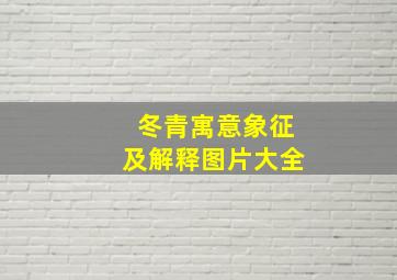 冬青寓意象征及解释图片大全