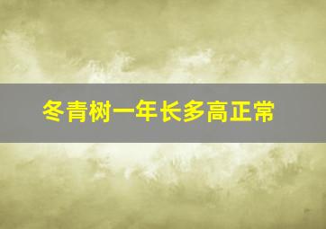 冬青树一年长多高正常