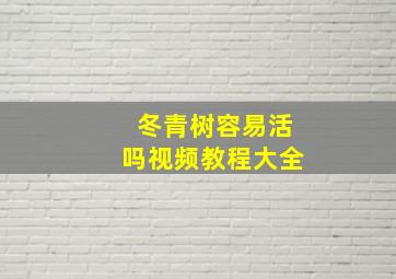 冬青树容易活吗视频教程大全