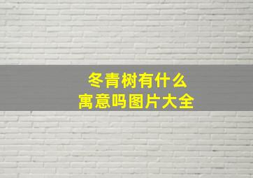 冬青树有什么寓意吗图片大全