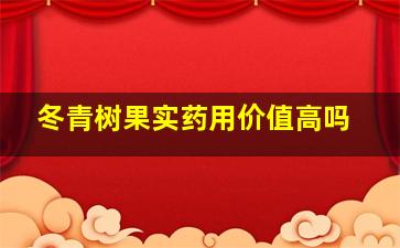 冬青树果实药用价值高吗