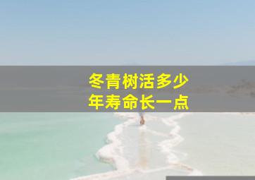 冬青树活多少年寿命长一点