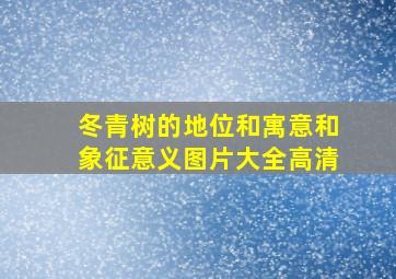 冬青树的地位和寓意和象征意义图片大全高清