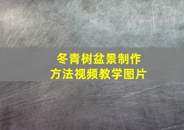 冬青树盆景制作方法视频教学图片