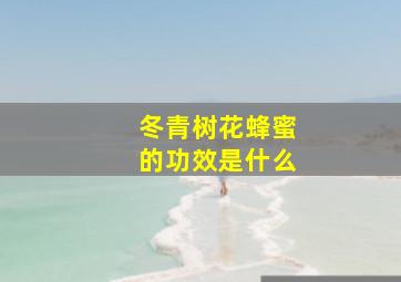 冬青树花蜂蜜的功效是什么