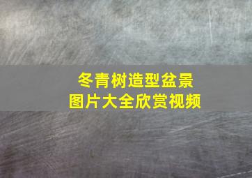 冬青树造型盆景图片大全欣赏视频