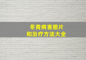 冬青病害图片和治疗方法大全