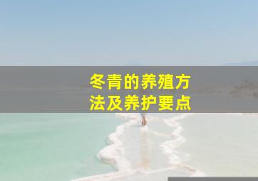 冬青的养殖方法及养护要点