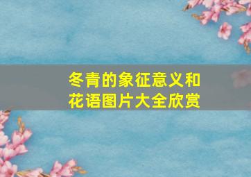 冬青的象征意义和花语图片大全欣赏