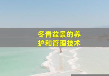 冬青盆景的养护和管理技术