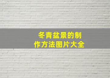 冬青盆景的制作方法图片大全