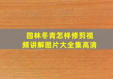 园林冬青怎样修剪视频讲解图片大全集高清