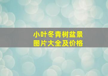 小叶冬青树盆景图片大全及价格