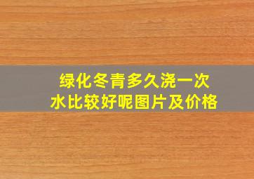 绿化冬青多久浇一次水比较好呢图片及价格