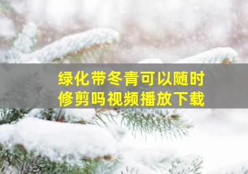 绿化带冬青可以随时修剪吗视频播放下载